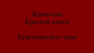 zhivotnye krasnoy knigi krasnoyarskogo kraya