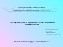 Презентация Наблюдения за зимующими птицами на кормушке в средней группе презентация к уроку (средняя группа)