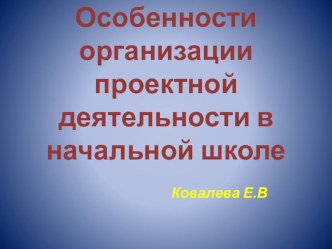 Особенности организации проектной деятельности в начальной школе презентация к уроку (1 класс)