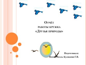 Отчет работы кружка Друзья природы материал по окружающему миру (средняя группа)