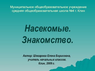 Насекомые. Знакомство Мультимедийная презентация для учащихся начальной школы. презентация к уроку по окружающему миру по теме