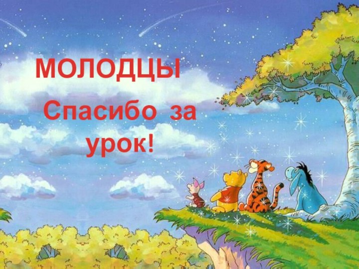 МОЛОДЦЫСпасибо за урок!