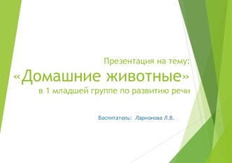 Презентация Домашние животные презентация к уроку по развитию речи (младшая группа) по теме