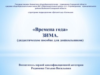 Зима (дидактическое пособие для дошкольников) методическая разработка по развитию речи по теме