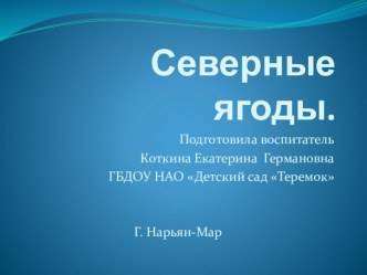 Презентация Северные ягоды презентация к уроку по развитию речи (средняя группа)