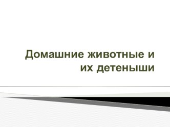 домашние животные и их детеныши презентация по окружающему миру