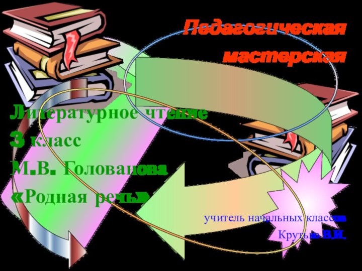 Педагогическая мастерскаяЛитературное чтение3 классМ.В. Голованова«Родная речь»  учитель начальных классовКрутько В.И.