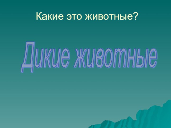 Какие это животные?Дикие животные