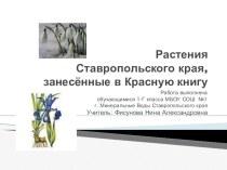 Красная книга Ставропольского края (презентация) презентация к уроку по окружающему миру (1 класс)