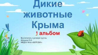 Дикие животные Крыма 1 альбом презентация к уроку (старшая группа)
