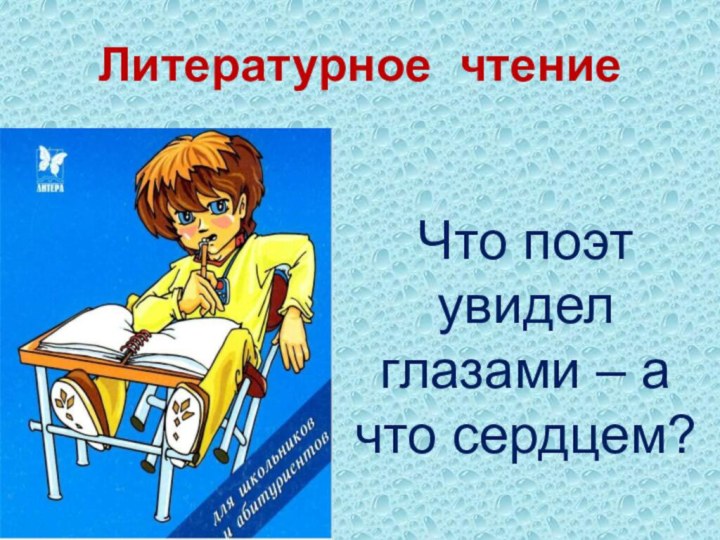 Литературное чтениеЧто поэт увидел глазами – а что сердцем?