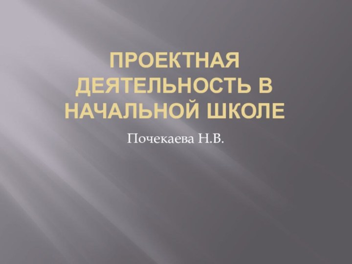 Проектная деятельность в начальной школеПочекаева Н.В.