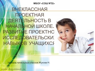 Презентация : Внеклассная проектная деятельность в начальной школе проект по теме