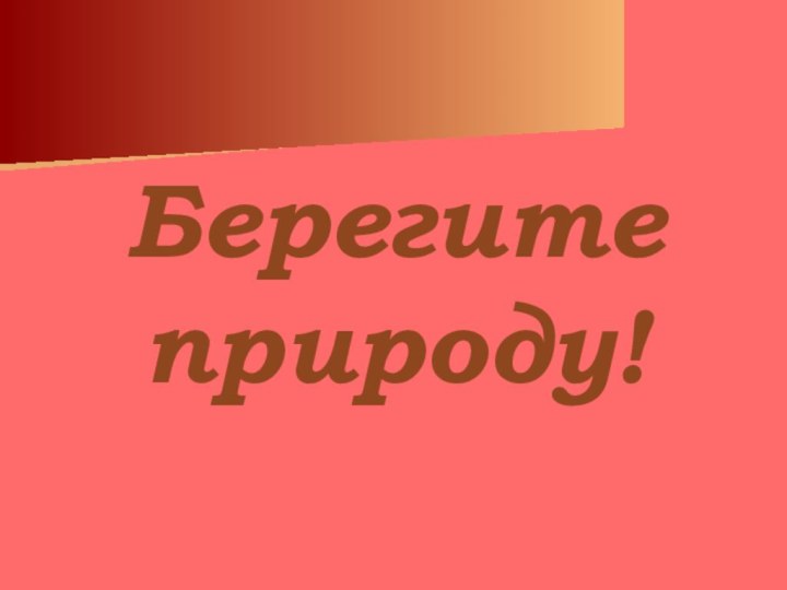 Берегите природу!