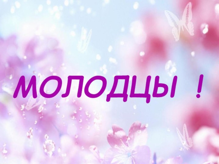 МОЛОДЦЫ !