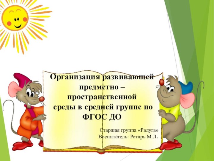 Организация развивающей предметно – пространственной  среды в средней группе по ФГОС