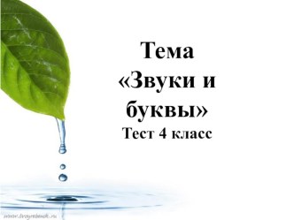 тест по русскому языку 4 класс Звуки и буквы презентация к уроку по русскому языку (4 класс) по теме