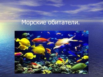 Презентация Морские обитатели презентация к уроку по окружающему миру ( группа)