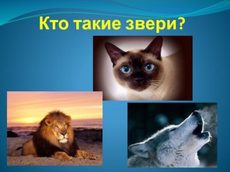 презентация к уроку Окружающего пира, 1 класс по теме Кто такие звери? презентация к уроку по окружающему миру (1 класс)