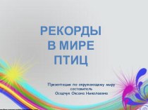 Рекорды в мире птиц (презентация по окр.миру) занимательные факты по окружающему миру (3 класс)