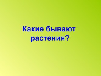 Конспект урока по окружающему миру Какие бывают растения 2 класс методическая разработка (окружающий мир, 2 класс) по теме