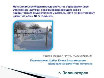 УчастокОлимпийский зимой материал (старшая группа)