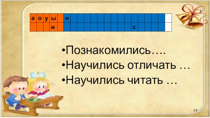 Познакомились….Научились отличать …Научились читать …