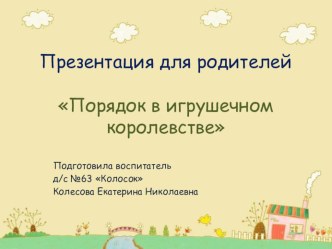 Порядок в игрушечном королевстве консультация