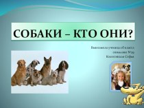 Собаки. Кто они? презентация к уроку по окружающему миру (1 класс) по теме