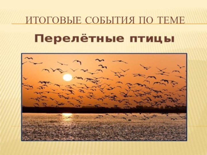 Итоговые события по теме