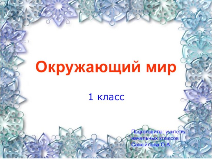 Окружающий мир 1 классПодготовила: учитель начальных классовСамойлова О.А.