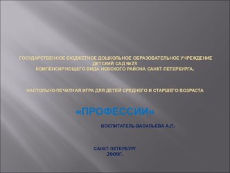 игра Профессии презентация к занятию по развитию речи (старшая группа) по теме