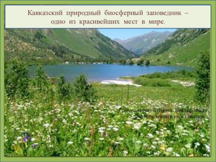 Кавказский природный биосферный заповедник – одно из красивейших мест в мире. Гречишкина