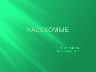 Презентация Насекомые в средней группе. презентация к уроку по окружающему миру (средняя группа)