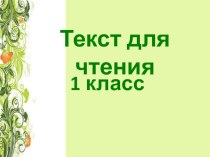 текст по чтению №14 презентация к уроку (чтение, 1 класс) по теме