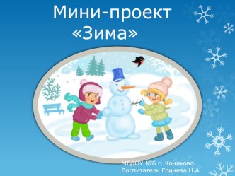 Мини-проект Зима проект (младшая группа)
