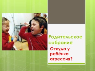 Откуда у ребёнка агрессия статья (1 класс)