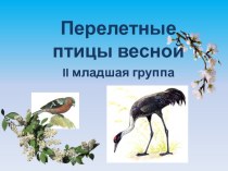 Презентация Перелетные птицы весной презентация к уроку по окружающему миру (младшая группа)