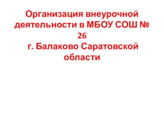 Организация внеурочной деятельности презентация к уроку по теме