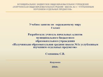 Учебное занятие по окружающему миру 4 класс презентация к уроку по окружающему миру (4 класс)