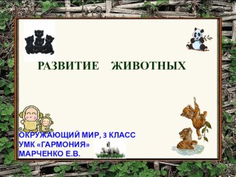 Животный мир: Развитие животных, 3 класс, УМК Гармония (Поглазова) презентация к уроку по окружающему миру (3 класс) по теме