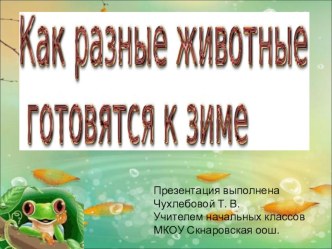 ПРЕЗЕНТАЦИЯ К УРОКУ ПО ОКРУЖАЮЩЕМУ МИРУ ВО 2 КЛАССЕ ПО ТЕМЕ Как разные животные готовятся к зиме Материал на конкурс Учитель года 2017г. учебно-методический материал