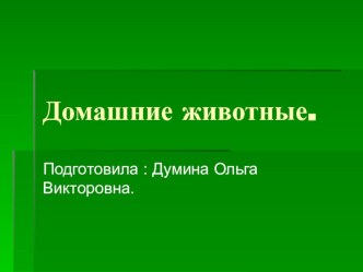 Презентация Домашние животные презентация к уроку по окружающему миру (младшая, средняя, старшая, подготовительная группа)