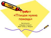 Презентация Птицам нужна помощь проект (3 класс)