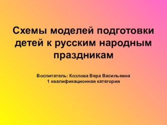 Презентация  Схемы моделей по подготовке детей к русским народным праздникам презентация по теме