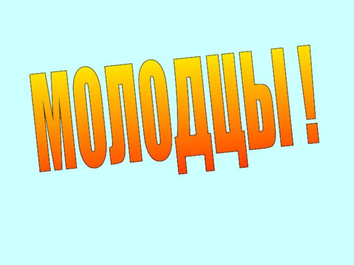 МОЛОДЦЫ !