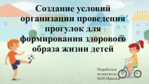 Создание условий организации проведения прогулок для формирования здорового образа жизни детей. методическая разработка (средняя группа)