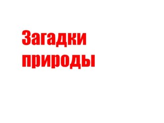 Интегрированное занятие по познавательному развитию .Загадки природы план-конспект занятия по окружающему миру (подготовительная группа)