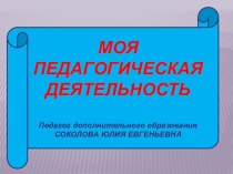 Моя педагогическая деятельность