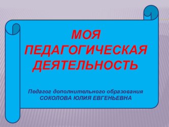 Моя педагогическая деятельность